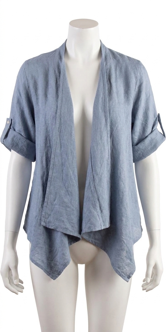 NEW GIGI MODA leggera open front jacket in blue